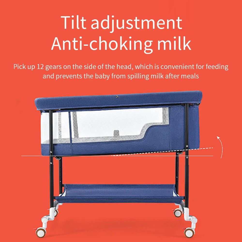 

Newborn Crib Baby Cradle Bed Mobile Portable Child Sleeping Basket Bed European-style Folding Crib Multifunctional Baby Dining C