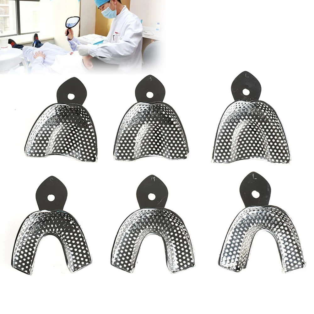 

Dental Impression Tray Stainless Steel Teeth Tray Autoclavable Denture Instrument Trays Dentist Tools Lab Instrument