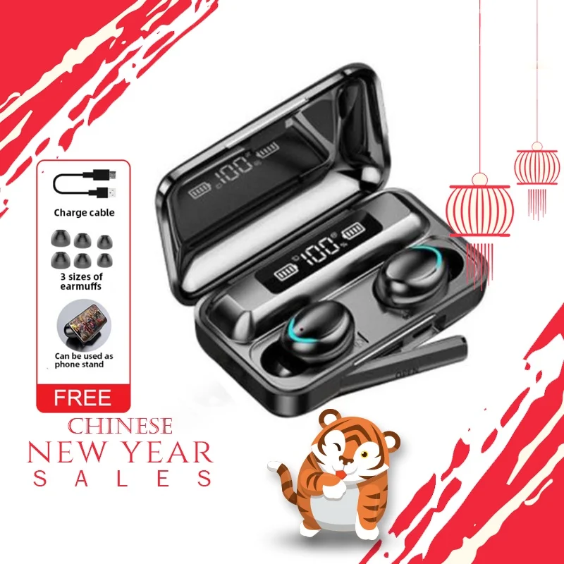 

F9-5 TWS 5.0 Bluetooth Earphones Wireless Bass Stereo In-ear Earbuds Handsfree Headset With Charging Case