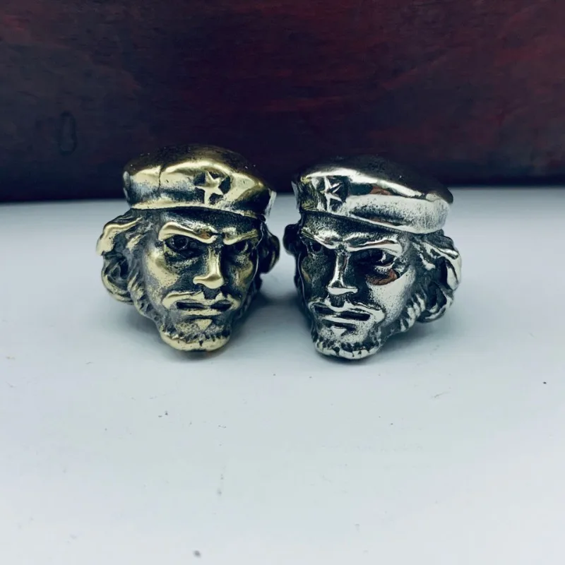 

Cuban Revolutionary Leader Che Guevara Head Sculpture Paracord Pendant Outdoor Knife Beads Brass Jewelry DIY Lanyard Accessories