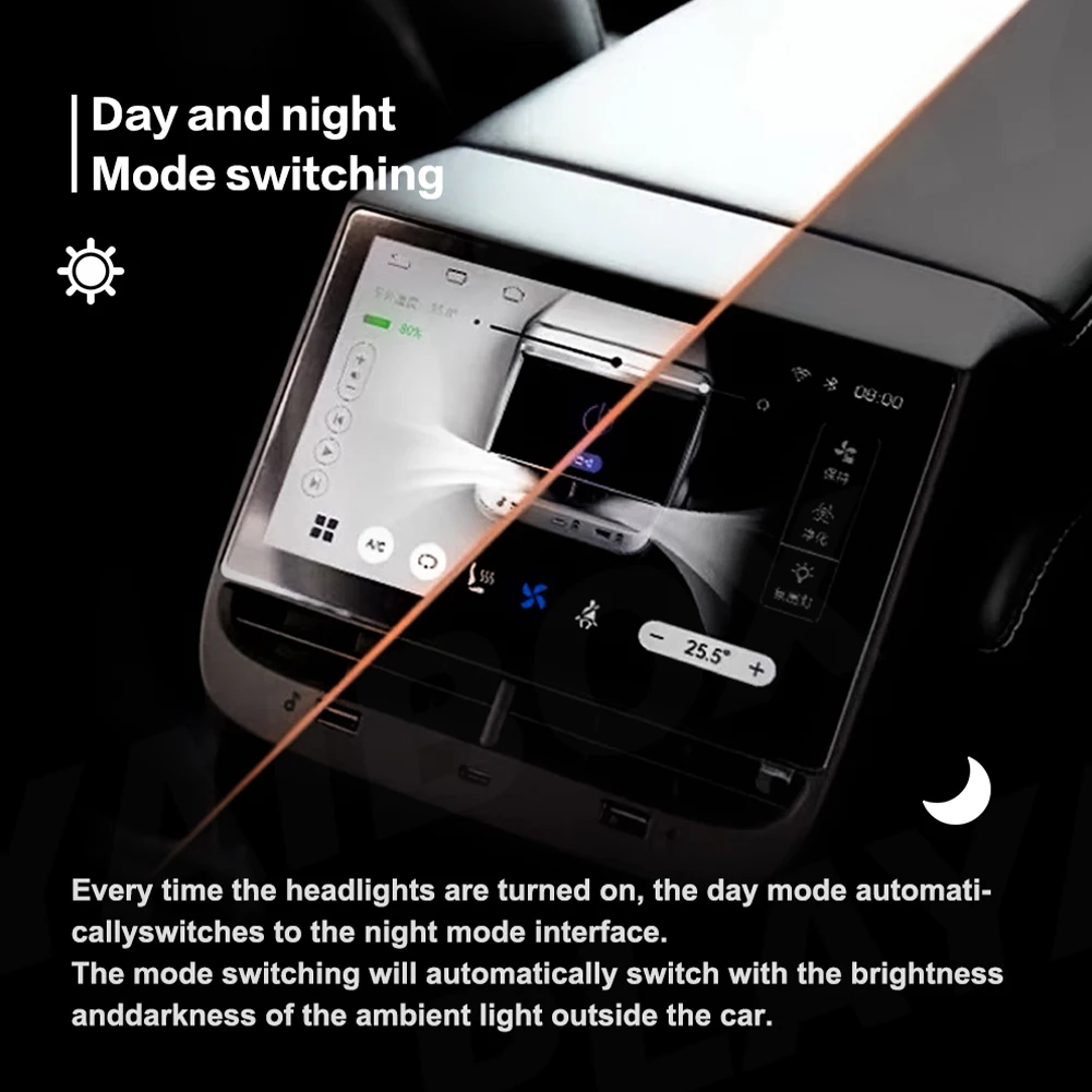 

Rear Touch Screen Entertainment System Climate Control For Tesla Model 3/Y Support For Carplay Multi-function Tools