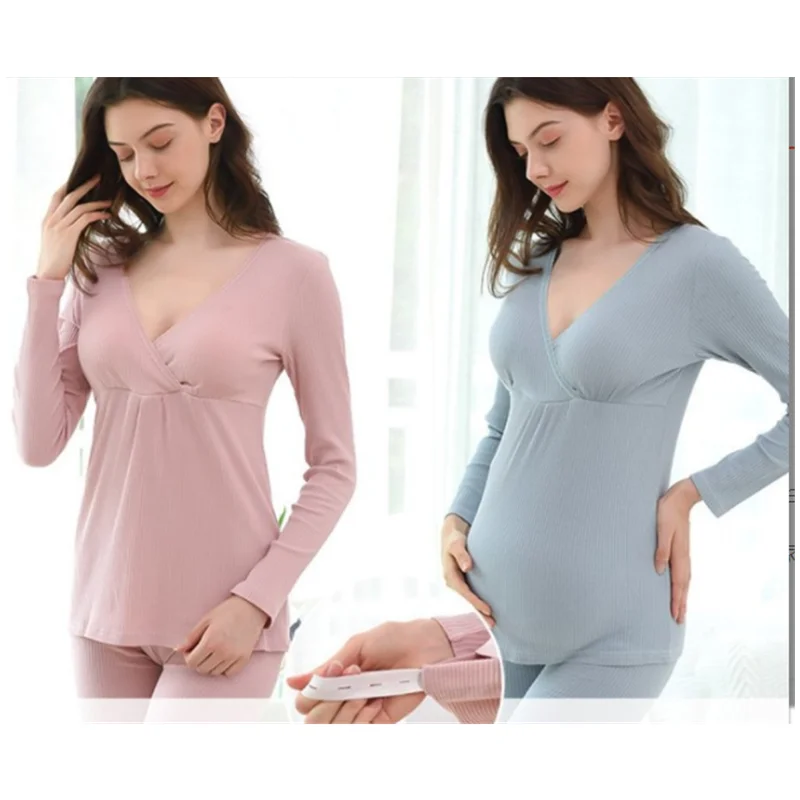 Беременности и родам ночная рубашка с подкладкой хлопок кормящих пижамы для
