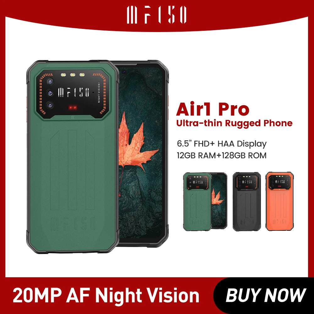 IIIF150 Air1 Pro Smartphone 6.5" FHD+ Display Rugged Phone IP68/IP69K 6+128GB 48MP Infrared Night Vision NFC Android 12