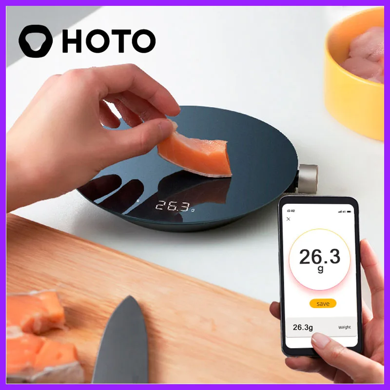 

HOTO Digital Kitchen Scale 1~3000g Food Weighing Bluetooth Electronic Scale with LED Display 0.1g High Precision