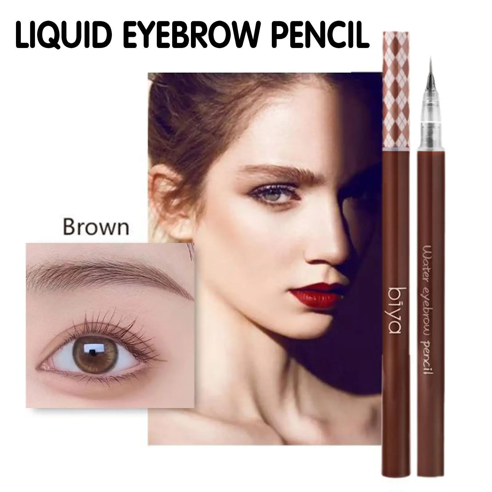 

Liquid Eyebrow Pencil Sweatproof Waterproof Eyebrow Eyeliner Outline Makeup Shadow Lazy Silkworm Pencil Lying Lasting Women N9O6