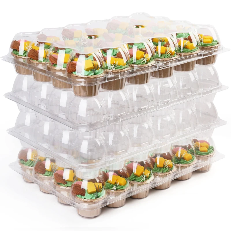 

24 Count Cupcake Containers, Pack of 10 Plastic Cupcake Boxes