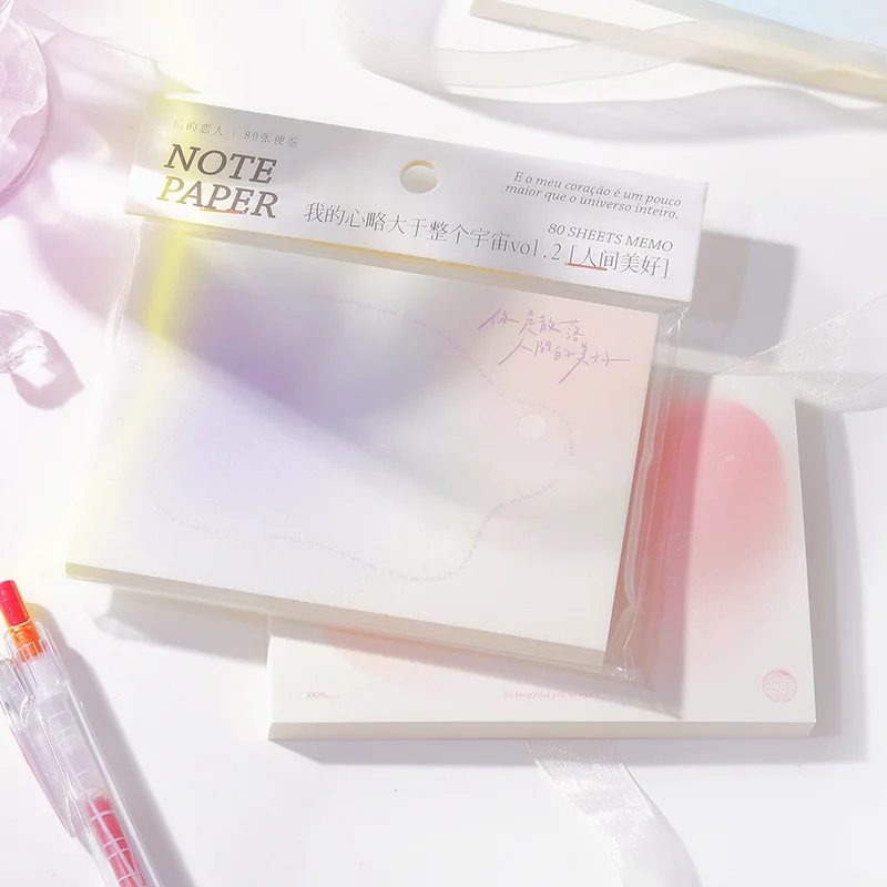 

80 Pages Cute Note Book Dream Gradient Handwritten Note Book Message Book Plan Book Memo Notepad Students Nice Gifts Decorations