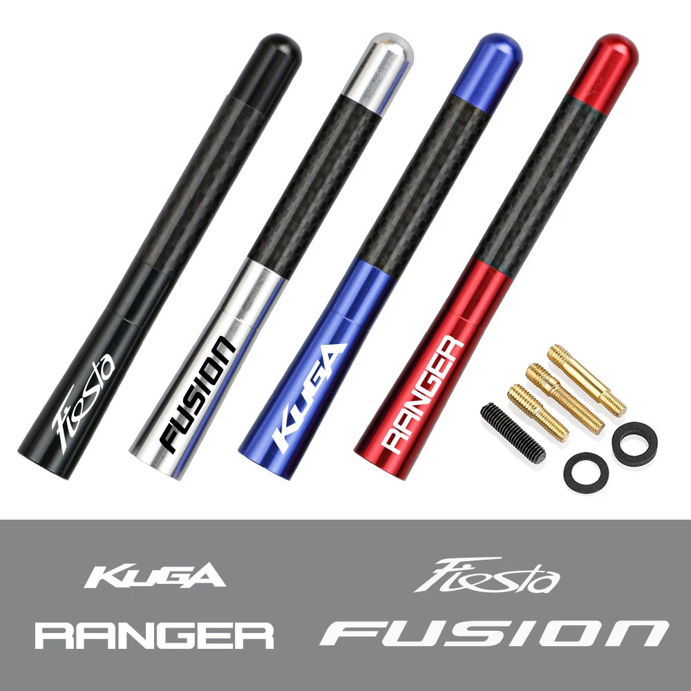 Автомобильная радиоантенна 12 см из углеродного волокна для Ford Fiesta Fusion Kuga Ranger Mustang