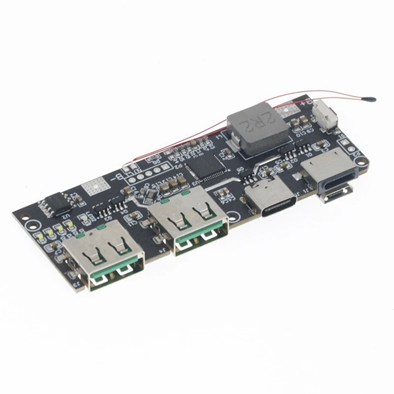 Внешний аккумулятор QC4.0 QC3.0 светодиодный с двумя USB-портами 5 В 22 А 18650 Вт Micro/Type-C USB