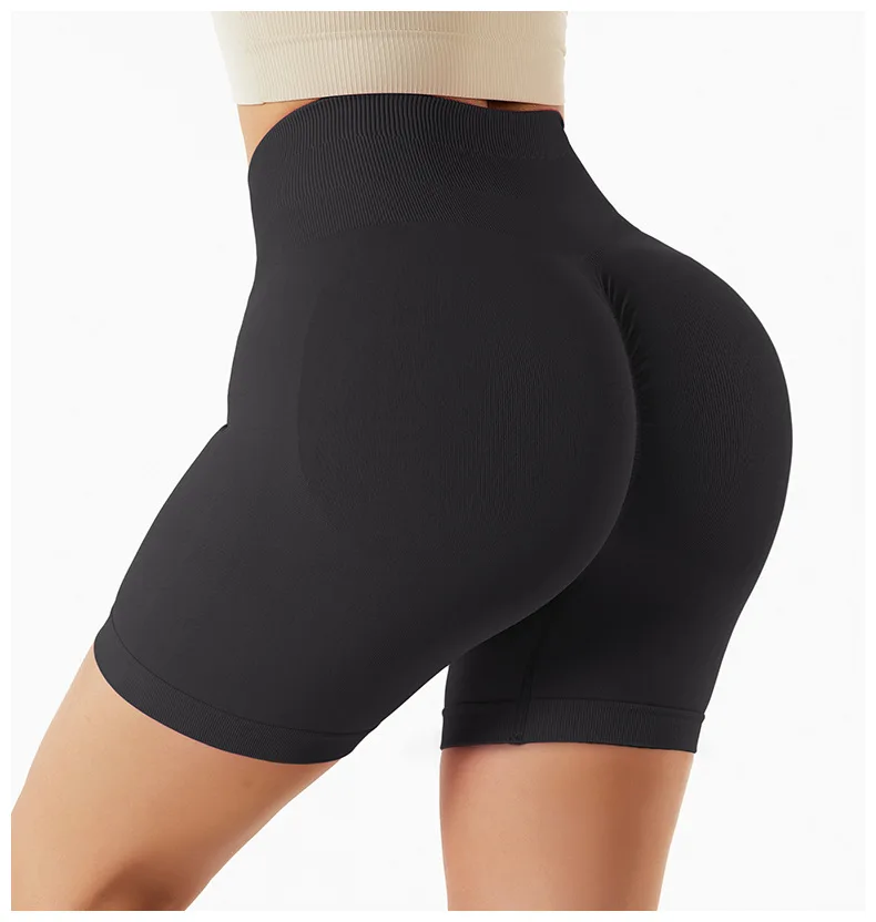 Seamless Yoga Shorts Hip Lifting High Waist Fitness Tight Running Sports Shorts Women's Outer Wear