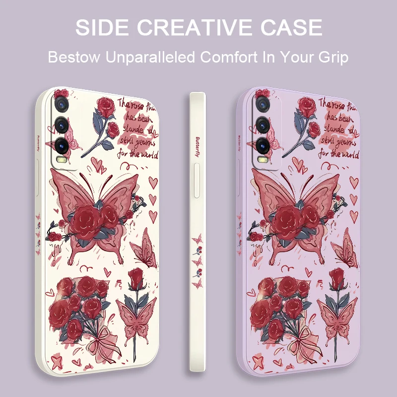 Cute Love Heart Butterfly Phone Case For Vivo Y53S Y52 Y51 Y51A Y50 Y36 Y35 Y33T Y33S Y33 Y31 Y30G Y30I Y30 Silicone Soft Cover