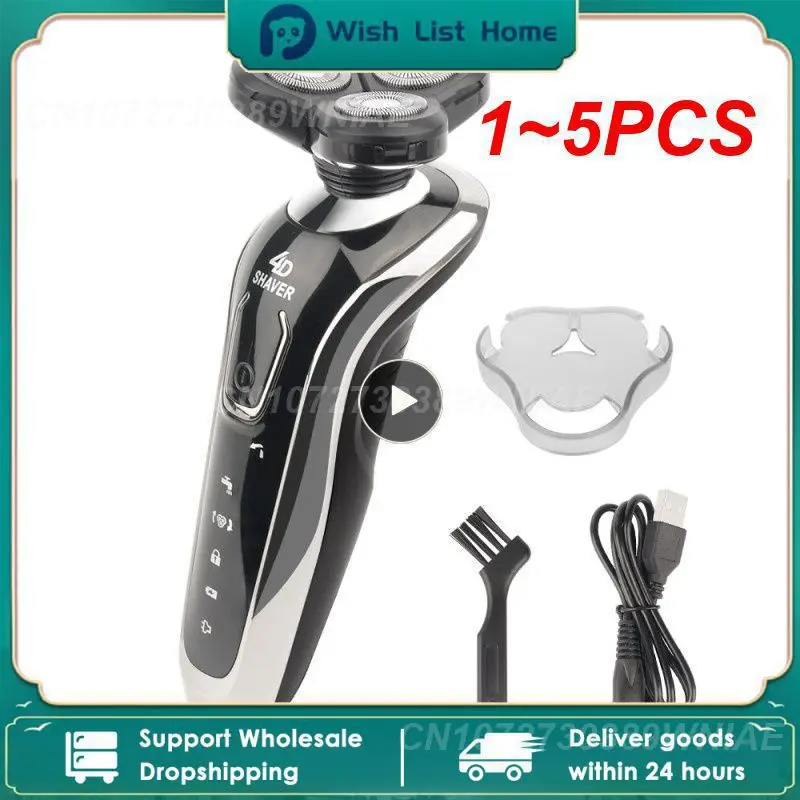 

1~5PCS New Electric Razor Rechargeable Electric Shaver For Men Wet & 4D Floating Heads Shaving Machine Beard Trimmer Hair