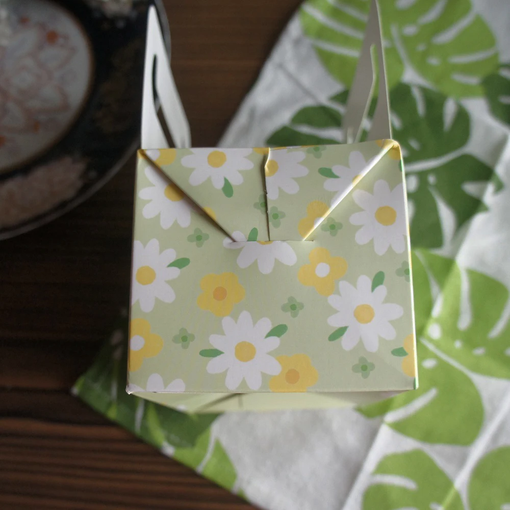 16*10*9 см 10 шт. желтая зеленая Цветочная бумажная коробка с ручкой Baby Shower свадебные