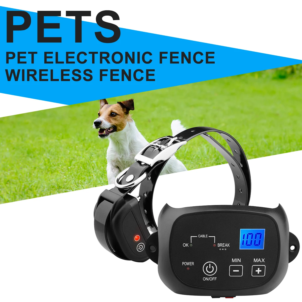 

NEW Wireless Dog Fence Electric Pet Containment System Reusable Plastic Dog Training Collar Waterproof Adjustable Collar