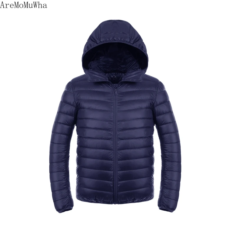 2022 New Autumn Winter Lightweight Down jacket Men's Genuine Hooded Oversized Lightweight Short Fit Coat for Middle aged Youth