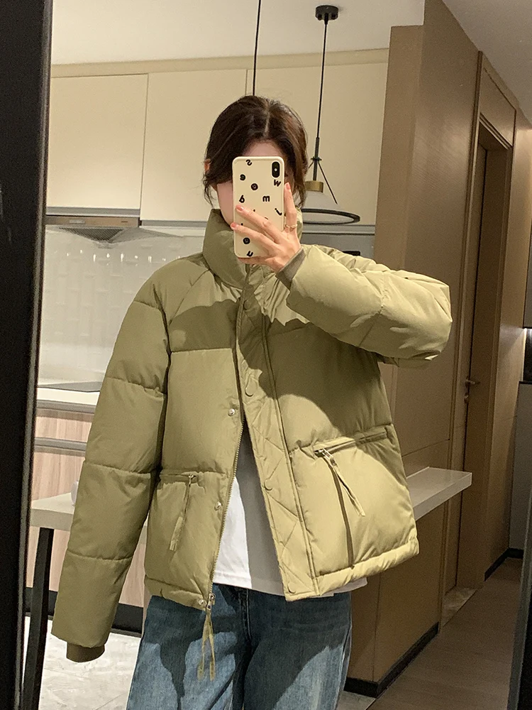 Vielleicht 2023 Autumn Winter Women Parkas Jackets Stand Collar Casual Thick Warm Female Outwear Short Streetwear Windproof Coat