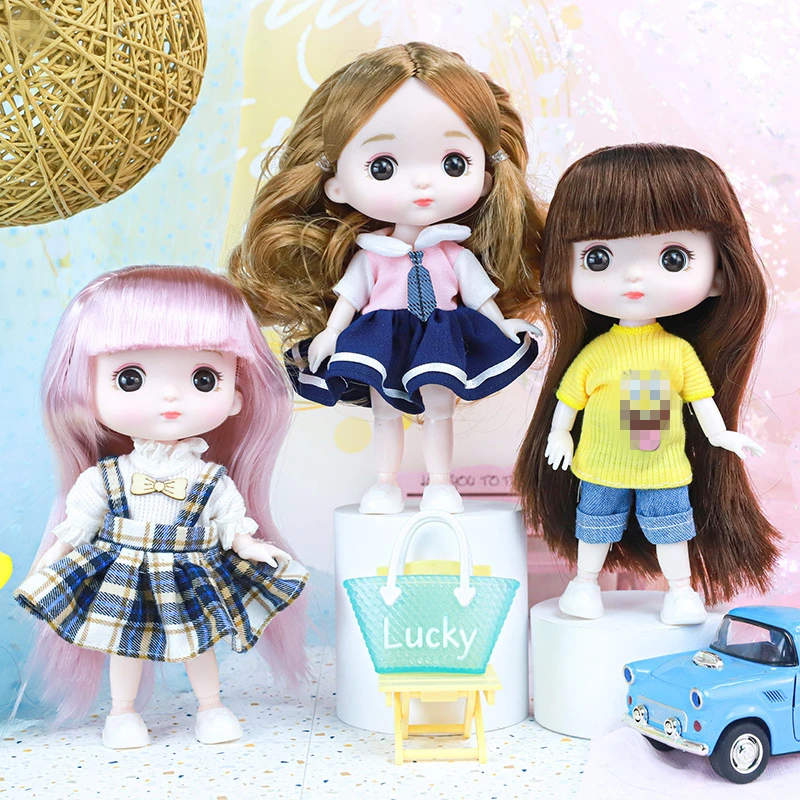 BJD 16 см кукла для мальчика 13 подвижных суставов большая голова и 3D глазные яблоки