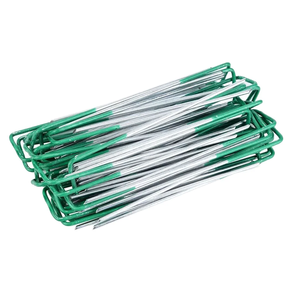 

20pcs Turf Artificial Turf Pegs Garden Securing Stakes Spikes Pegs Hot Dipped Galvanized Sod Staples for Anchoring
