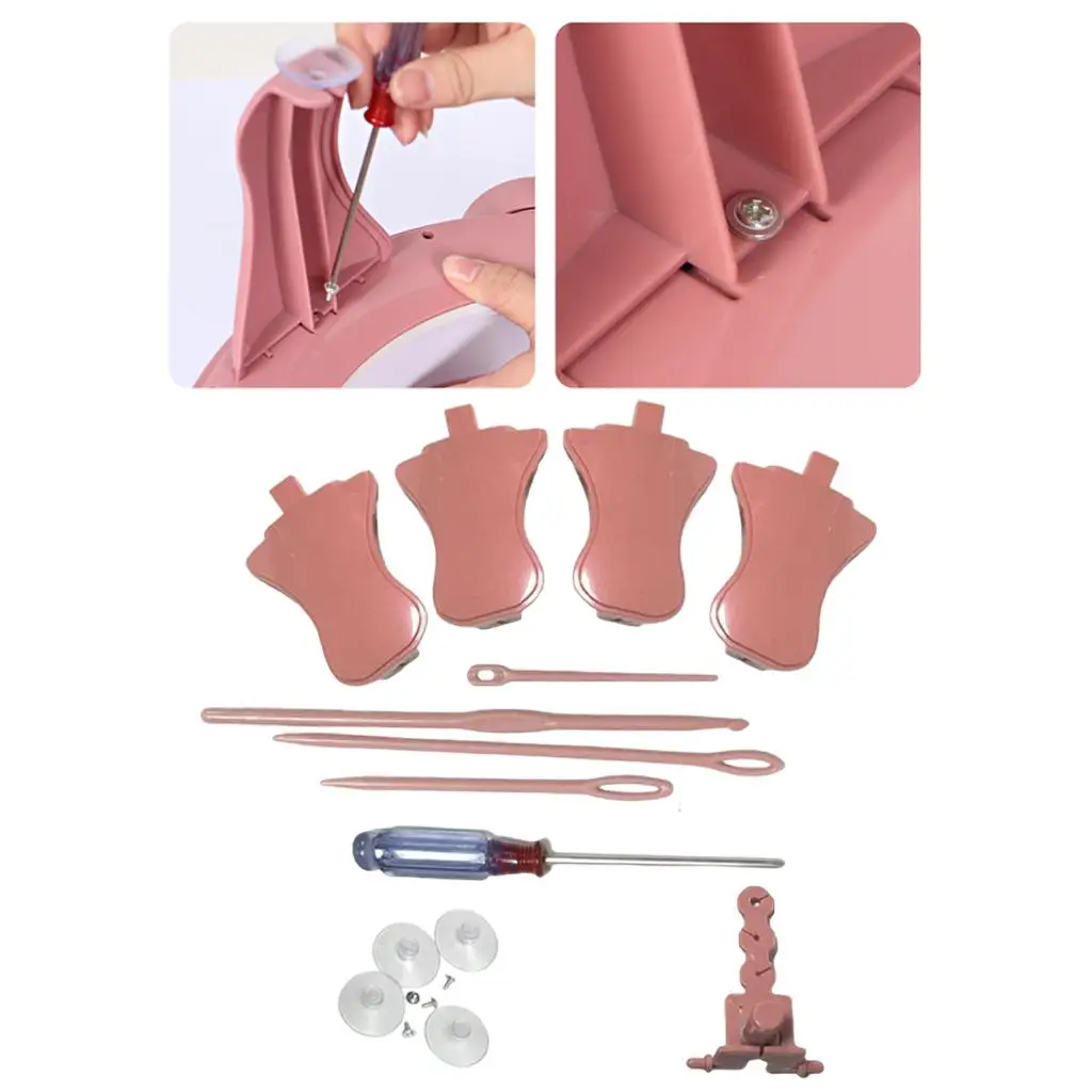 

Round Weaving Loom Foot Stool Wire Rack and Crochet Hook Set Replacement for DIY Scarf Hat Socks Hand Knitting Machine Parts