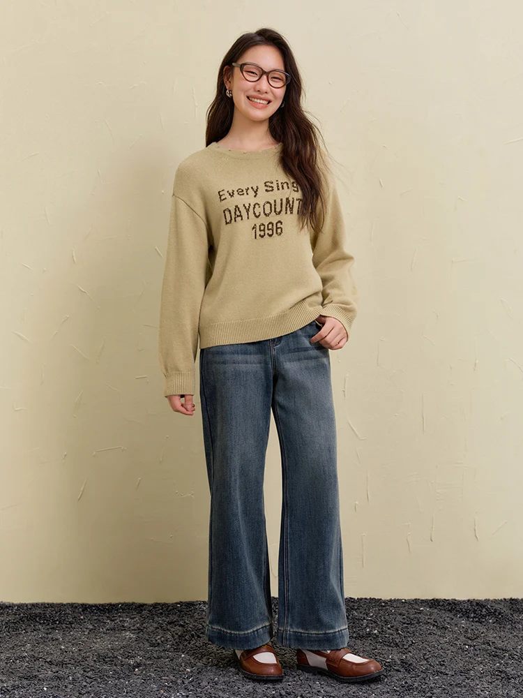 Женские прямые джинсы больших размеров свободные зимние модные ретро синие