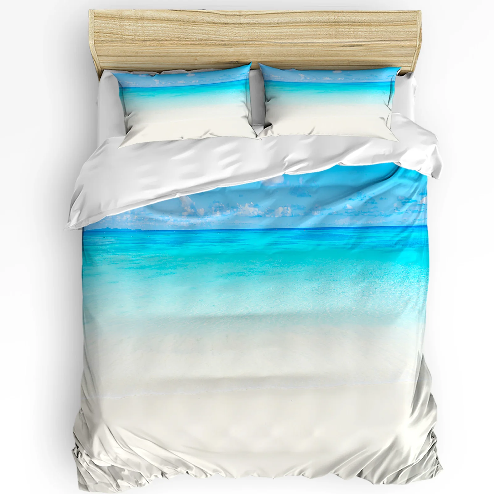

3pcs Bedding Set Blue Ocean Landscape Home Textile Duvet Cover Pillow Case Boy Kid Teen Girl Bedding Covers Set