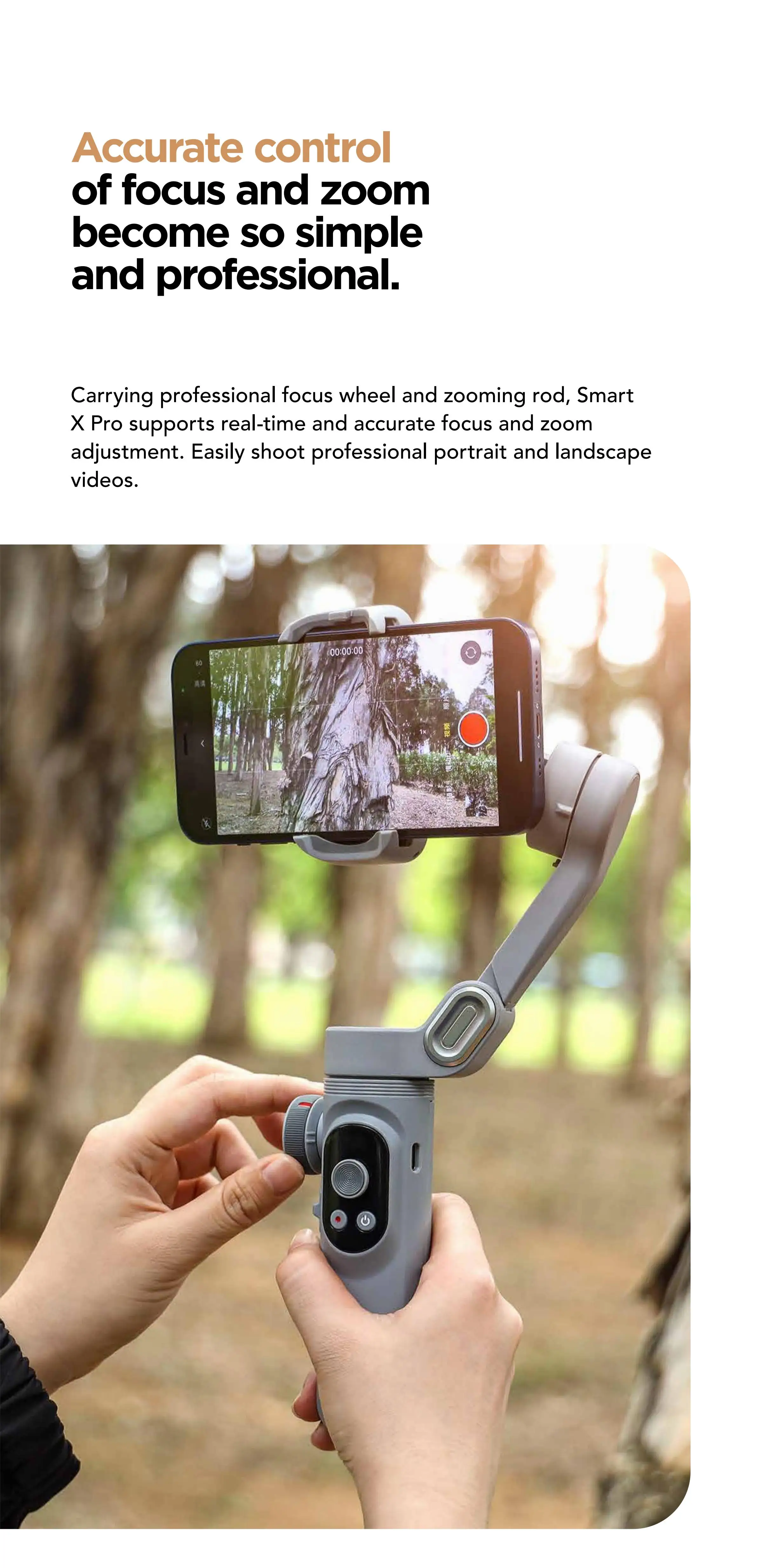 AOCHUAN Smart XPro 3-осевой складной ручной стабилизатор подвеса AI отслеживание с заполняющей подсветкой беспроводная зарядка для смартфона (art.: 3920d45d85eec) - 3920d45d85eec