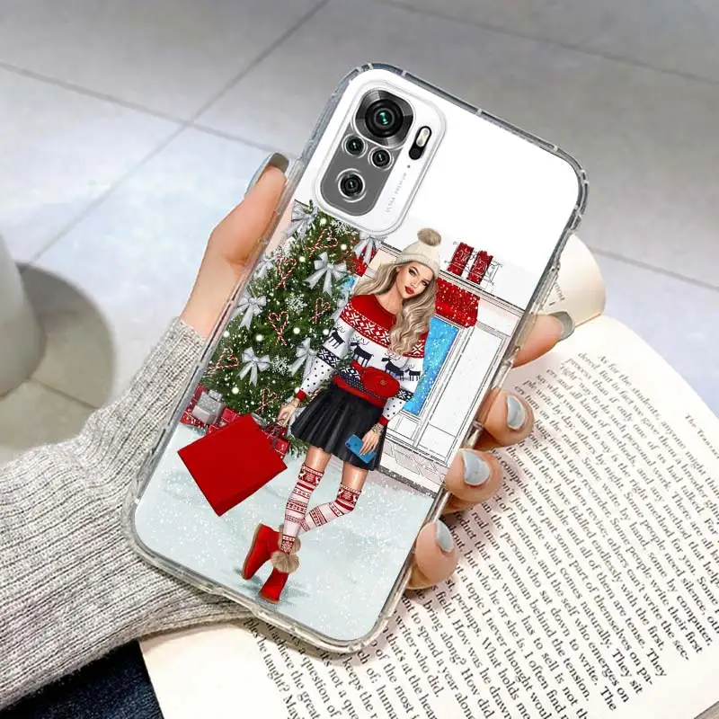 Рождественский художественный чехол для телефона девушек Xiaomi Redmi Note 12 11 11S 11T 11E 10