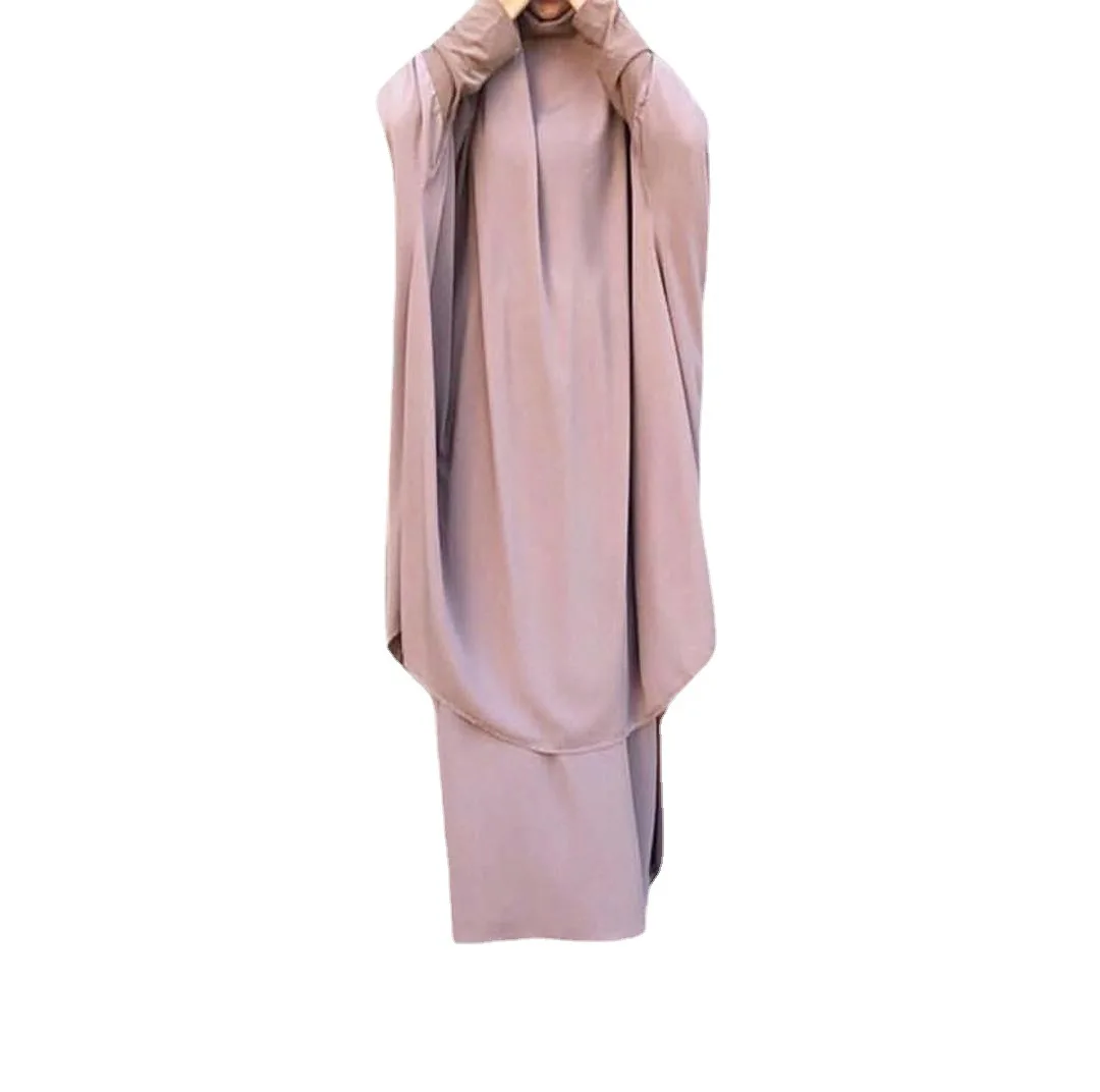 

2023 European and American Large Swing Solid Color Ethnic Clothes Robe Two-Piece Dress