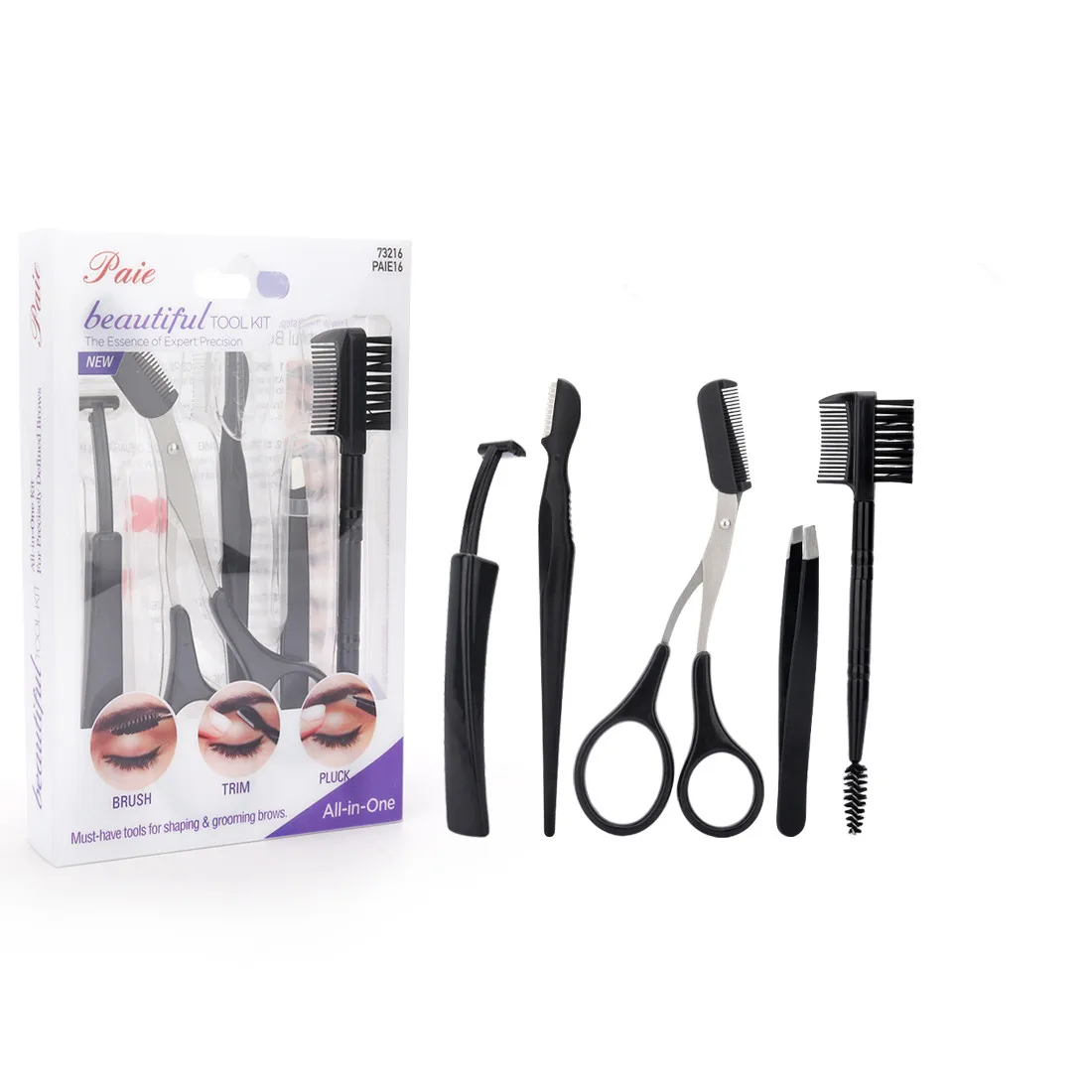 

5pcs Eyebrow Trimmer Scissors Brow Shaver Portable Stainless Steel Women Facial Eye Brow Trimming Grooming Kit Beauty Tools