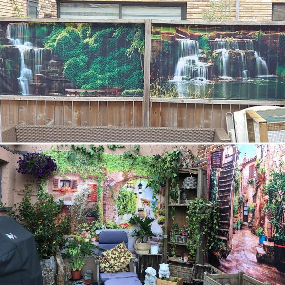 3d-занавеска для душа с изображением цветов ландшафта Кита ручная роспись