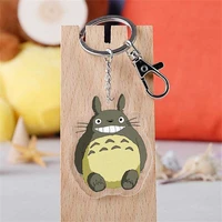 japan anime keychain key pendants acrylic zinc key holder student child school bag accessories friends gift key chain ring set