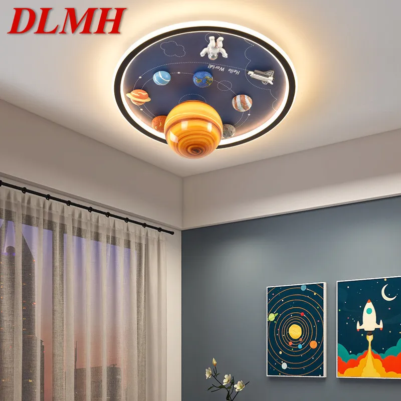 

DLMH Children's Planet Ceiling Lamp LED Creative Cartoon Light For Home Decor Kids Room Kindergarten With Remote Control