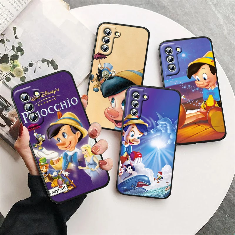 

Disney Pinocchio Cute For Samsung Galaxy S23 S22 S21 S20 S10 S9 Ultra Plus Pro 4G 5G silicone Soft Black Phone Case