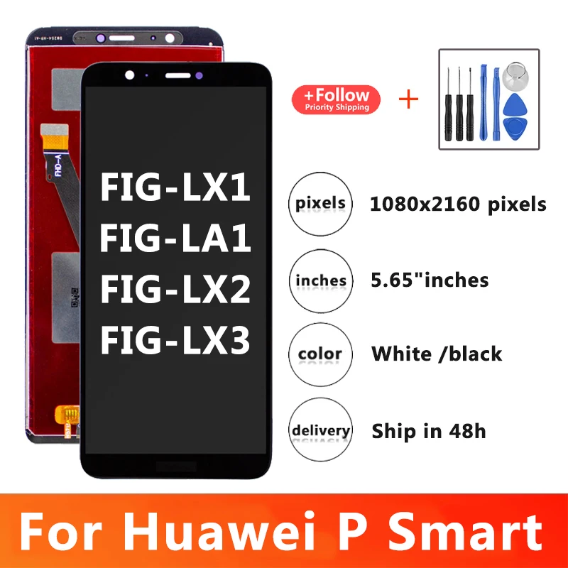 

5.65Inch Lcd Display For Huawei P Smart FIG-LX1 FIG-LA1 FIG-LX2 FIG-LX3 Touch Screen Digitizer Assembly For Huawei Enjoy 7S LCD