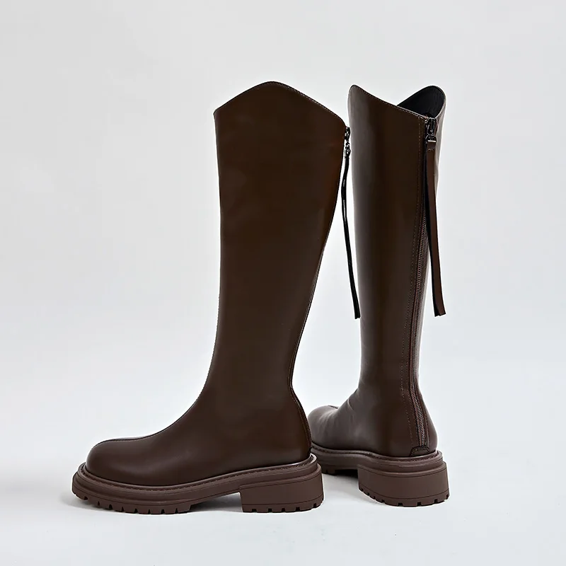 AIYUQI Long Boots Woman 2023 Fall New Vintage Ladies Knight Boots Fur Fashion Western Cowboy Boots Woman