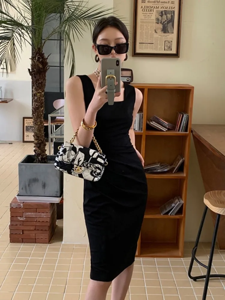 

Summer Sexy Spaghetti Strap Prom Dress For Women Fashion One Piece Lady Bodycon Party Black Robe Vestidos