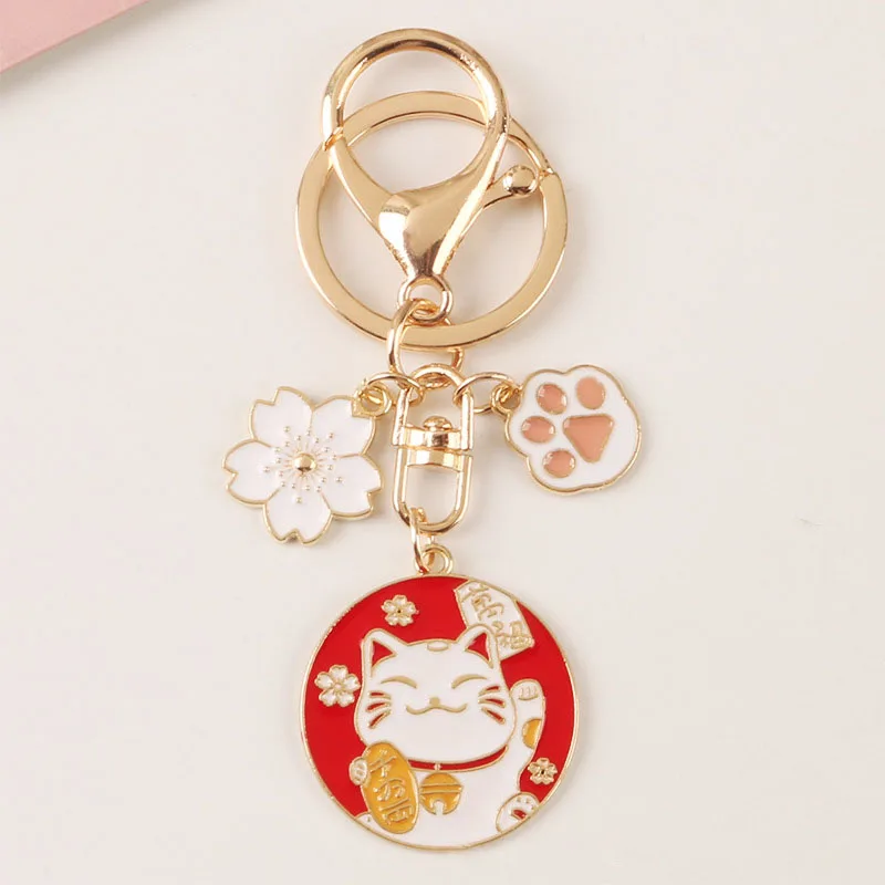 Брелок для ключей с изображением милого кота удачи оригинальный брелок Манеки