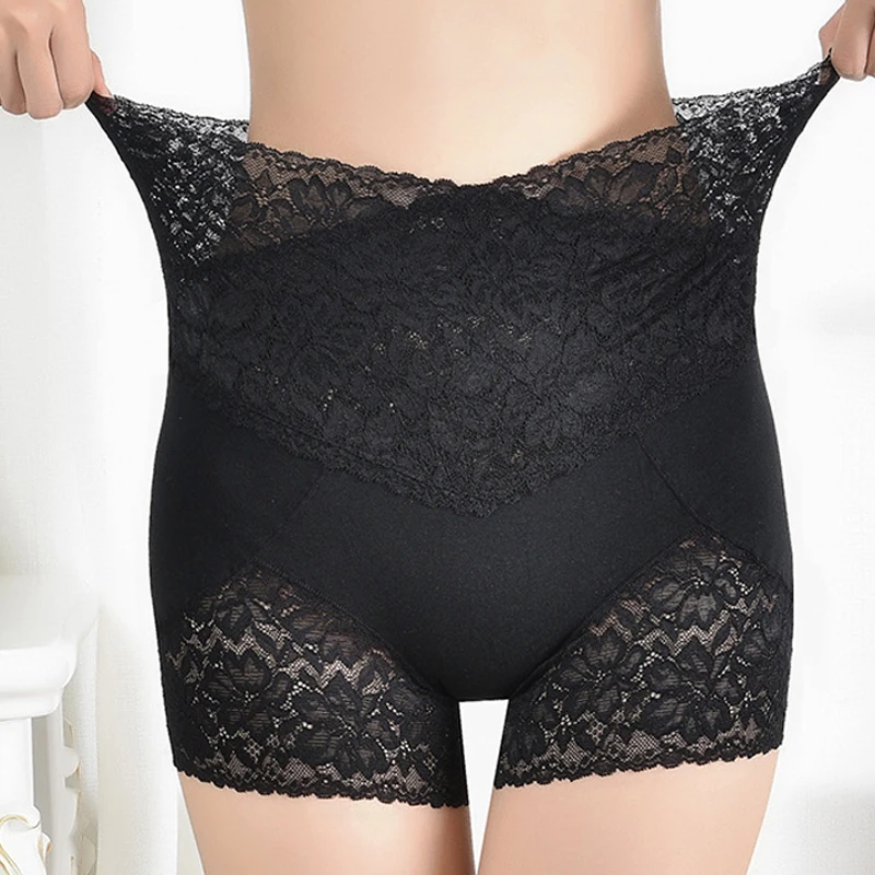 Safety Short Pants Women Seamless Underwear Sexy Lace Shorts With High Waist Panties Shorts Hot Pants Shorty Cotton New 1