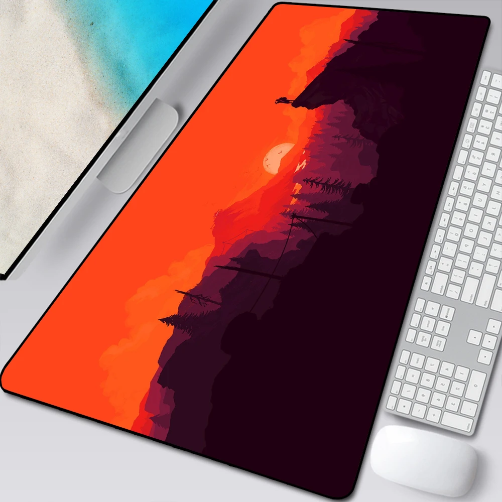 

Anime Sky Sunset mousepad Deep Forest Firewatch Laptop Gamer Mousepad Gaming Mouse Pad Large Locking Edge Keyboard Deak Mat