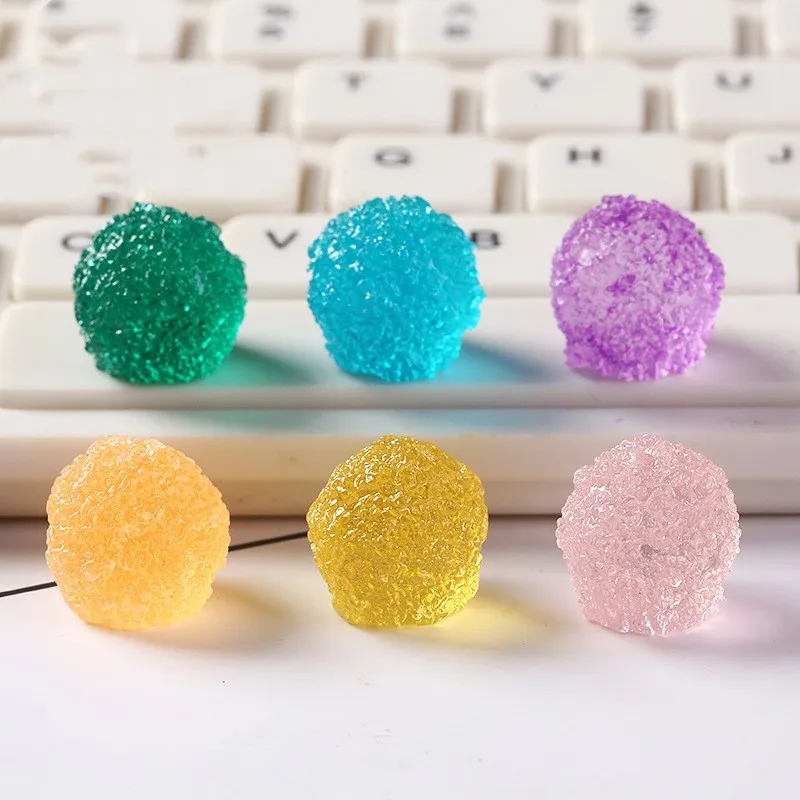 

10 Pcs/Lot Resin Kawaii Sand Sugar Miniature Decoration Round Candy Ball DIY Phone Accessories