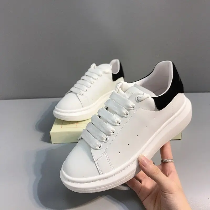 

Genuine Leather Women Sneakers 2022 Fashion Breathble Vulcanized Shoes Platform Shoes White Lace Up Casual Shoes Zapatos Mujer