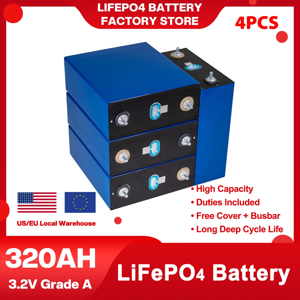 

Brand New Lifepo4 Battery 320AH 310AH Golf Cart Batteries Rechargeable High Quality Lithium Iron Phosphate Cell for RV EV Camper