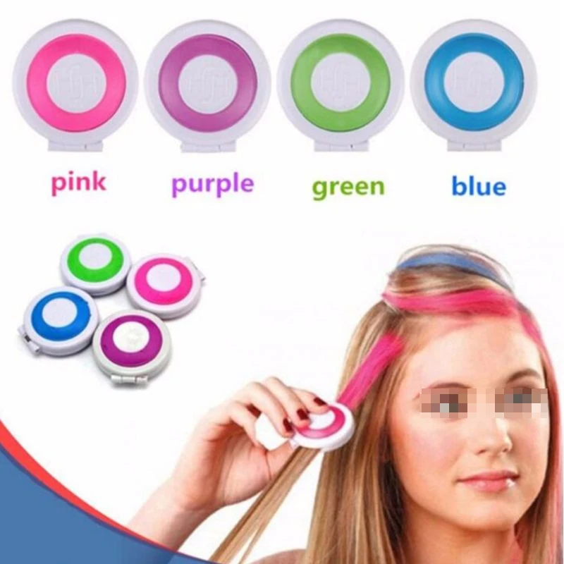 S Bright Temporary Hair Dye Powder Cake Washable Diy Coloring Cream Chalk Set For Adult Kids Festival Party Accessories