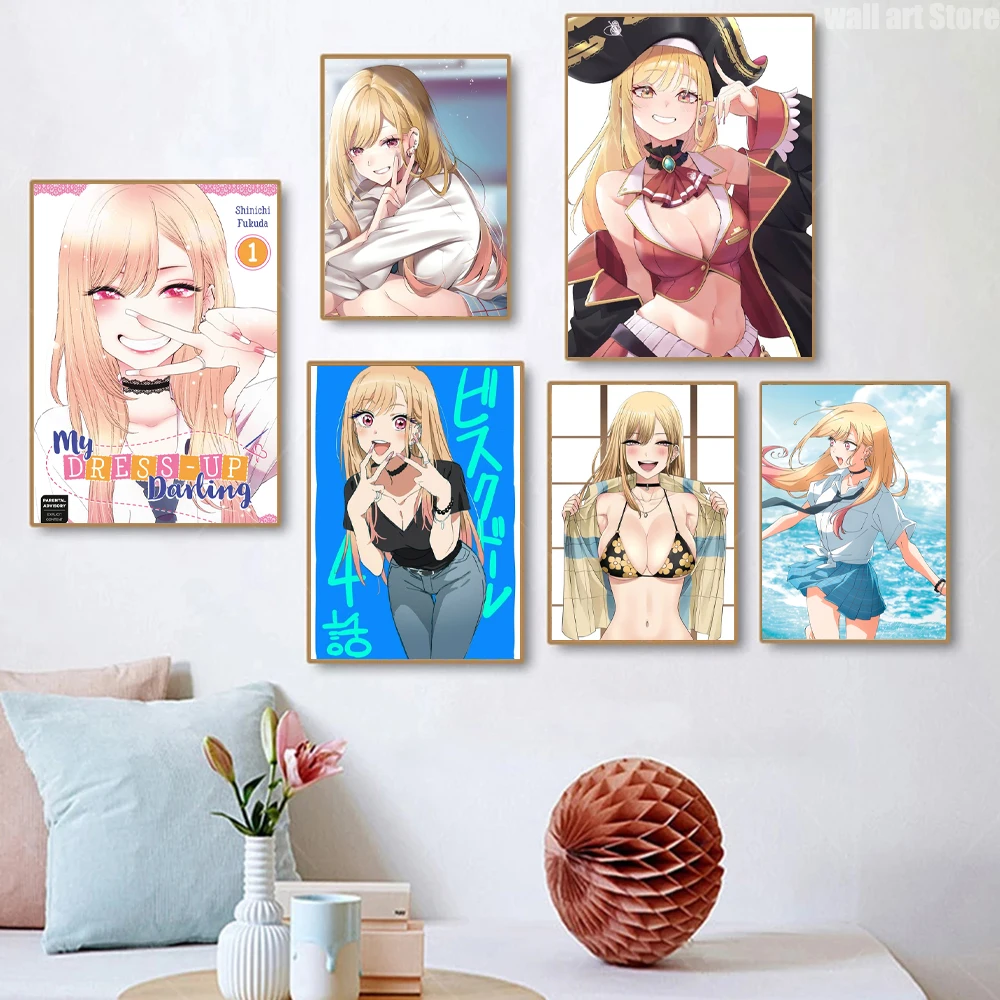 Мой наряд, дорогой, Китагава Марин, плакат, аниме, сексуальная девушка, amcick Resimleri, декоративная картина на холсте, настенное искусство, кавайный Декор для комнаты