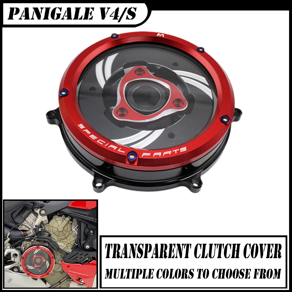 

Для DUCATI Panigale V4 1100 2018-2023 V4S V4 S 18-23 сцепление прозрачная боковая защитная крышка двигателя переоборудованный алюминий