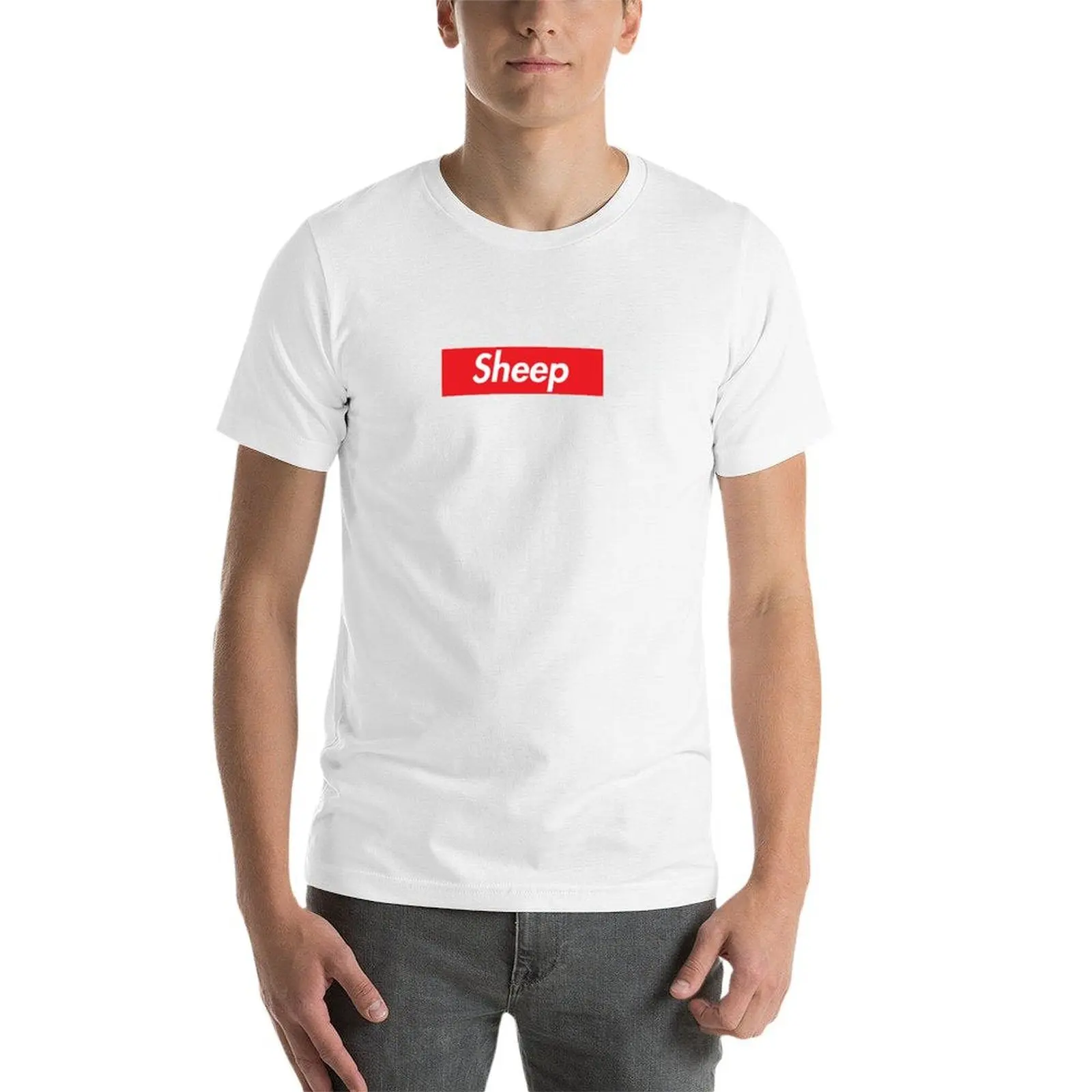 Фото Футболка idubbbz sheep merch, мужская однотонная футболка с графическим рисунком, мужские футболки в стиле аниме, футболка для мужчин №3