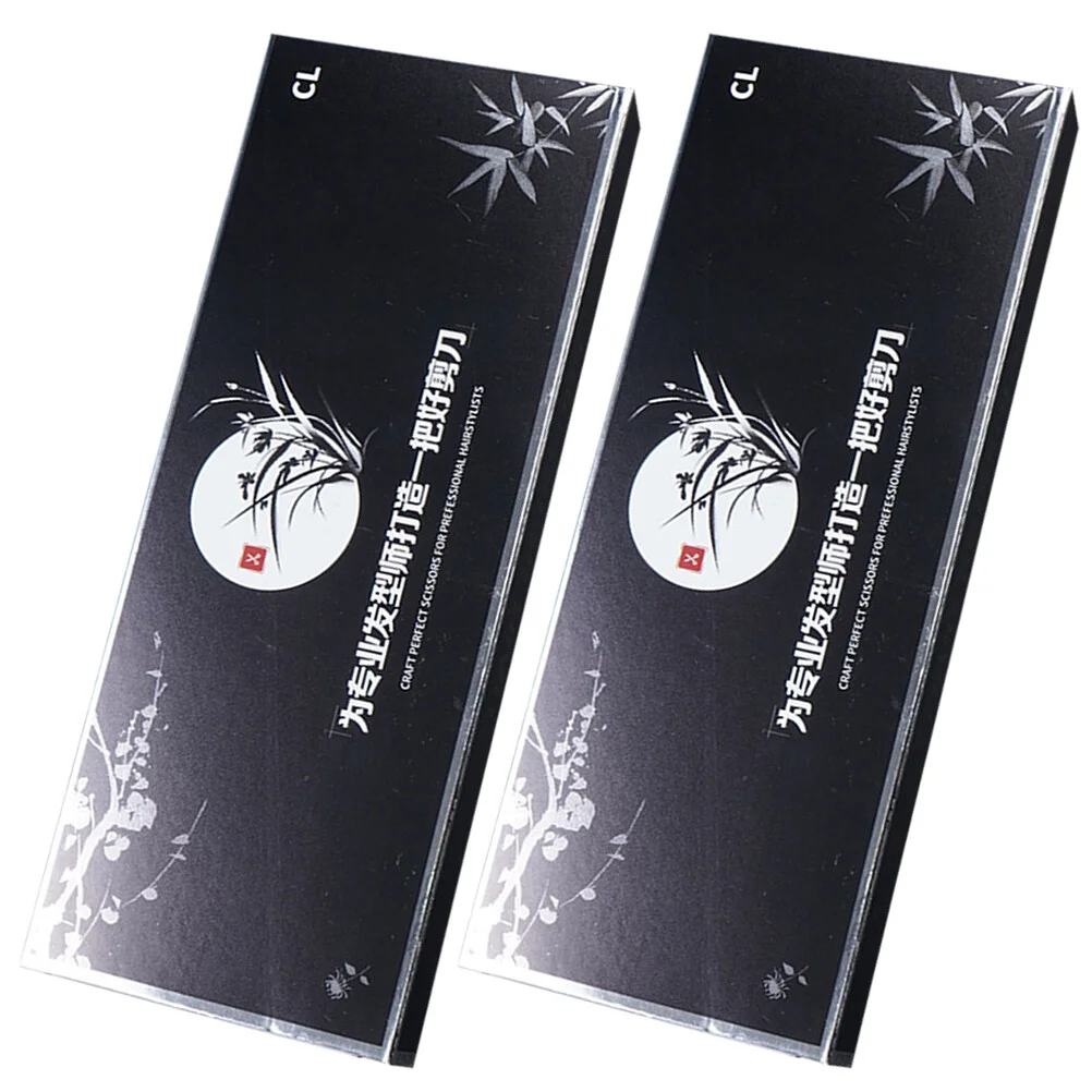 

2 Pcs Hair Scissor Paper Box Haircut Storage Barber Shear Hairdressing Shears Packaging Salon Bathroom Accessories