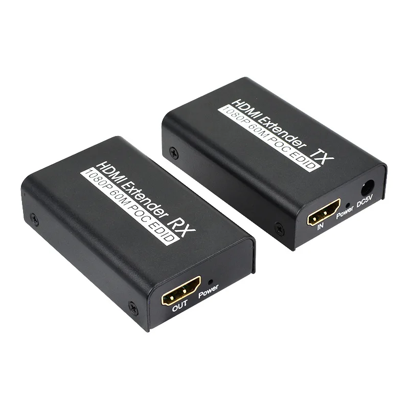 HD Compatible POC Extender 60M Over Network Cable 2Port Splitter HD Video Extractor Spdif Converter