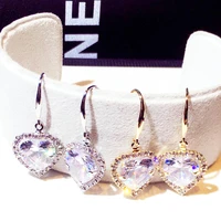 mihua heart earrings ladies charm fashion exquisite pendant gift geometric rhinestone earrings fashion zircon jewelry