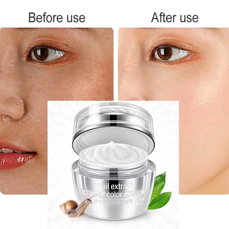 

Отбеливание с помощью улиток крем для лица, крем для основы, увлажняющий макияж, водостойкий, стойкий, яркий, тональный крем от темных кругов